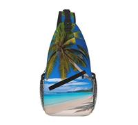 NSDdefAWCGT Sling Bag for Women Men Chest Bag Daypack Fanny Pack Beach and Coconut Tree Cross Body Bag for Outdoor Hiking Travel