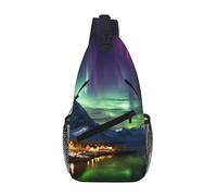 NSDdefAWCGT Sling Bag for Women Men Chest Bag Daypack Fanny Pack Beautiful Aurora Cross Body Bag for Outdoor Hiking Travel
