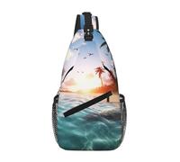 NSDdefAWCGT Sling Bag for Women Men Chest Bag Daypack Fanny Pack Beautiful Beach Cross Body Bag for Outdoor Hiking Travel
