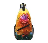 NSDdefAWCGT Sling Bag for Women Men Chest Bag Daypack Fanny Pack Beautiful Flower Cross Body Bag for Outdoor Hiking Travel