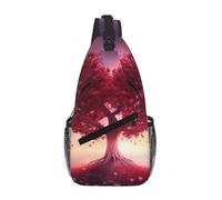 NSDdefAWCGT Sling Bag for Women Men Chest Bag Daypack Fanny Pack Beautiful Heart Love Tree Cross Body Bag for Outdoor Hiking Travel