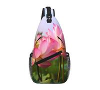 NSDdefAWCGT Sling Bag for Women Men Chest Bag Daypack Fanny Pack Beautiful Lotus Flower Cross Body Bag for Outdoor Hiking Travel