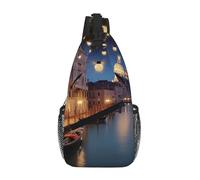 NSDdefAWCGT Sling Bag for Women Men Chest Bag Daypack Fanny Pack beautiful venice at night Cross Body Bag for Outdoor Hiking Travel