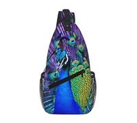 NSDdefAWCGT Sling Bag for Women Men Chest Bag Daypack Fanny Pack Beauty Peacock Cross Body Bag for Outdoor Hiking Travel
