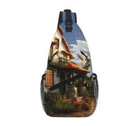 NSDdefAWCGT Sling Bag for Women Men Chest Bag Daypack Fanny Pack Farmhouse Cross Body Bag for Outdoor Hiking Travel