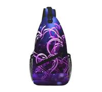 NSDdefAWCGT Sling Bag for Women Men Chest Bag Daypack Fanny Pack Fashional Purple Hearts Cross Body Bag for Outdoor Hiking Travel