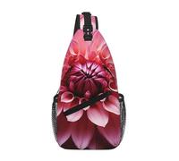 NSDdefAWCGT Sling Bag for Women Men Chest Bag Daypack Fanny Pack Floral Dahlia Flower Cross Body Bag for Outdoor Hiking Travel
