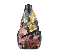 NSDdefAWCGT Sling Bag for Women Men Chest Bag Daypack Fanny Pack Floral Wall Art Cross Body Bag for Outdoor Hiking Travel