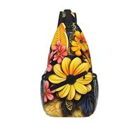 NSDdefAWCGT Sling Bag for Women Men Chest Bag Daypack Fanny Pack Flower Ethnic Pattern Cross Body Bag for Outdoor Hiking Travel