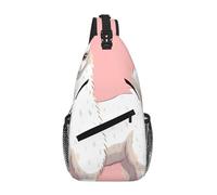 NSDdefAWCGT Sling Bag for Women Men Chest Bag Daypack Fanny Pack White Alpaca Llama Cross Body Bag for Outdoor Hiking Travel