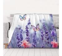 NSDdefAWCGT Throw Blanket for Couch Soft Lightweight Bed Blanket Lavender Flower and Butterflies Portable Throw Blankets for Bed Sofa Camping and Travel Home Decor 40"x30"