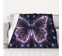 NSDdefAWCGT Throw Blanket for Couch Soft Lightweight Bed Blanket Purple Glowing Butterfly Portable Throw Blankets for Bed Sofa Camping and Travel Home Decor 80"x60"