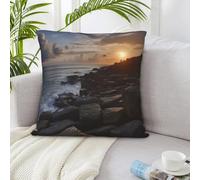 NSDdefAWCGT Throw Pillow Cover 16"x16" Along The Rocks Throw Pillow Case Farmhouse Couch Pillow Case Square Cushion Pillowcase Soft Luxurious Decor Throw Pillows for Couch Bed Home Decor