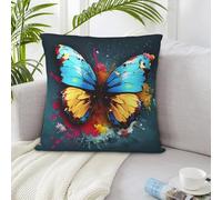 NSDdefAWCGT Throw Pillow Cover 24"x24" Art Butterfly Throw Pillow Case Farmhouse Couch Pillow Case Square Cushion Pillowcase Soft Luxurious Decor Throw Pillows for Couch Bed Home Decor