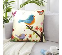 NSDdefAWCGT Throw Pillow Cover 26"x26" Birds and Butterflies Throw Pillow Case Farmhouse Couch Pillow Case Square Cushion Pillowcase Soft Luxurious Decor Throw Pillows for Couch Bed Home Decor