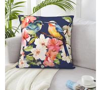 NSDdefAWCGT Throw Pillow Cover 26"x26" Birds and Flowers Throw Pillow Case Farmhouse Couch Pillow Case Square Cushion Pillowcase Soft Luxurious Decor Throw Pillows for Couch Bed Home Decor