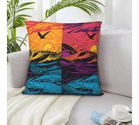 NSDdefAWCGT Throw Pillow Cover 26"x26" Birds on the Sea Throw Pillow Case Farmhouse Couch Pillow Case Square Cushion Pillowcase Soft Luxurious Decor Throw Pillows for Couch Bed Home Decor