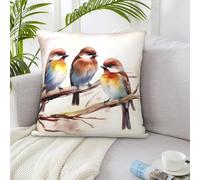 NSDdefAWCGT Throw Pillow Cover 26"x26" Birds Resting on Tree Branch Throw Pillow Case Farmhouse Couch Pillow Case Square Cushion Pillowcase Soft Luxurious Decor Throw Pillows for Couch Bed Home Decor