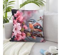 NSDdefAWCGT Throw Pillow Cover 26"x26" Flowers and Birds Throw Pillow Case Farmhouse Couch Pillow Case Square Cushion Pillowcase Soft Luxurious Decor Throw Pillows for Couch Bed Home Decor