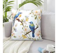 NSDdefAWCGT Throw Pillow Cover 26"x26" Watercolor Flowers and Birds Throw Pillow Case Farmhouse Couch Pillow Case Square Cushion Pillowcase Soft Luxurious Decor Throw Pillows for Couch Bed Home Decor