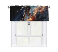 NSDdefAWCGT Valances Curtain for Kitchen Astronaut Flying in Space Window Valance Bedroom Curtain Topper Valance Curtains Rod Pocket 54x18 Inch