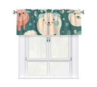 NSDdefAWCGT Valances Curtain for Kitchen Cartoon Lamb Window Valance Bedroom Curtain Topper Spring Window Valance Curtains Rod Pocket 54x18 Inch
