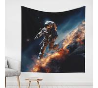 NSDdefAWCGT Vintage Aesthetic Tapestry Flower Plants Wall Tapestry Decor Flag Astronaut Flying in Space Tapestries for Bedroom Living Room Dorm Cute Bedroom Decor 150 x 150 cm