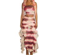 Nsdoiouw Women Halloween Sequin Shark Tale Lola Costume Dress Anime Bandeau Ruffle Hem Fish Strapless Tube Cosplay Maxi Dress