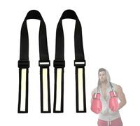 nsgglecher 2PCS Boxing Gloves Carrying Strap，26’’- 46’’ Adjustable Shoulder Strap for Carrying & Hanging Boxing Gloves，Boxing Gloves Storage Rack, Travel Carrier Gloves Holder Strap, Black, Large
