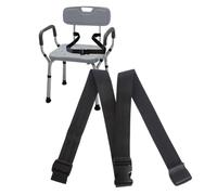 nsgglecher GY1121AB Shower Chair Seat, Black, Plastic, Anti-Slip Belt for Disabled, Bedridden, Pregnant, Adjustable to 1.2m