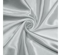 NSGZ Silver Grey Satin Fabric By The Yard 2 Yards 60" Wide, Silky Solid
