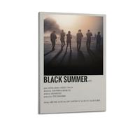 nshdahns Black Summer Poster Wall Art Vintage Art Cover Room Decor Aesthetic Bedroom Posters For Bedroom 12x18inch(30x45cm) Frame-style