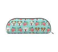 NSHSNKWB Funny English Dog Leather Semicircular Storage Bag Makeup Bag Coin Purse, silver, One Size, Storage bag