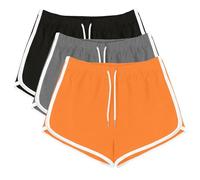 NSICBMNO 3Pcs Running Shorts Womens Striped Joggers Drawstring Sweatpants Elastic Waist Jogging Pants Wide Leg Joggers Sport Gym Biker Shorts Loose Lounge Pants Pj Bottoms Ladies Short