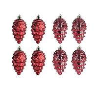 NSICBMNO 8 Pcs Pine Cones for Christmas Tree Decoration - Hanging Pendant Baubles, Ornaments, Pinecone Holiday Party Decorations (Wine)