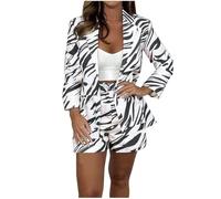 NSICBMNO Black Co Ord Sets For Women Plus Size Blazer Set Casual Work Outfits Open Front Cardigan Blazer Jackets Tailored Shorts Ladies Smart Suits Summer 2 Piece Outfits Lounge Wear Set Streetwear