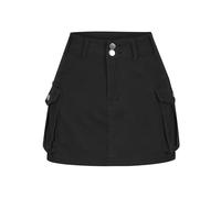 NSICBMNO Black Denim Skirts for Women UK Cargo Mini Skirts High Waisted Pencil with Pockets Ladies Summer Short Bodycon Skirt Sexy Micro Skirt A Line Casual Jean