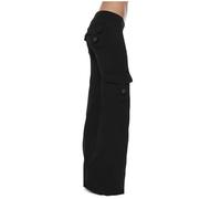 NSICBMNO Black Flared Trousers Women Plus Size High Waisted Trousers Ladies Cargo with Pockets Stretch Yoga Pants Summer Bootcut Work Loose Sweatpants Bell Bottoms
