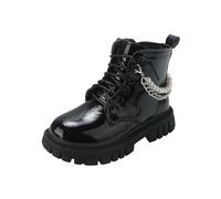 NSICBMNO Black Girls Knee High Boots Cowgirl Boot Heart Lace Up Boot Side Zip Platform Boots Cowgirl Biker Hiking Horse Riding Kids Round Toe Shoes