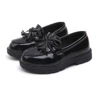 NSICBMNO Black Girls School Shoes School Shoes Formal Faux Leather Round Toe Slip On Dolly Dollie Ballet Ballerina for Little Big Kids for Christmas Wedding Party
