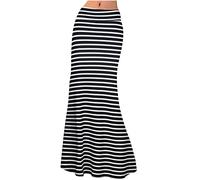 NSICBMNO Black Maxi Skirts for Women UK Boho Skirts Long Pencil Skirt Pleated High Waisted Ladies Summer Fishtail Mermaid Skirt Bodycon Flared for Holiday Beach