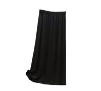 NSICBMNO Black Midi Skirts for Women UK Pleated Skirts Flared A Line Elasticated Waist Summer Drawstring Boho Modal Skirt Casual Skirt Front Split