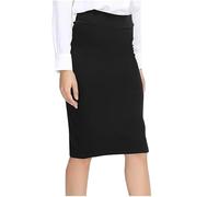 NSICBMNO Black Pencil Skirt for Women UK Midi Skirts Office Work Skirts Ribbed Knee Length High Waisted Bodycon A Line Zip Elegant Suit