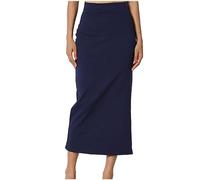 NSICBMNO Blue Maxi Skirts for Women UK Summer Long Skirts Elegant Pencil High Waisted Side Split Bodycon Smart Casual Boho for Office Work Party Plus Size