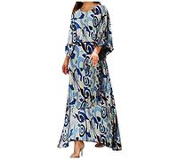 NSICBMNO Blue Two Piece Outfit Women Lounge Wear Sets Oversized Batwing Tops Palazzo Trousers Wide Leg Co Ord Sets Round Neck Blouses Culottes Mother Of The Bride Outfits Casual Wear Streetwear