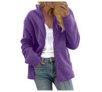 NSICBMNO Blue Winter Jackets For Women Uk Fleece Hoodies Long Sleeve Jacket Oversized Sweatshirts With Pocktes Zip Up Hoodies Hooded Sweatshirt Thick Fleece Jacket Thermal Coats For Hiking Camping