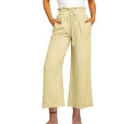 NSICBMNO Boho Trousers for Women UK Wide Leg Lounge Pants Elasticated Waist Trousers Baggy Trouser Loose Lounge Pants Pull On Trouser Summer Bottoms Slacks Yoga for Beach Loungewear