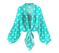 NSICBMNO Bolero Shrug Lightweight Summer Cardigan Long Sleeve Shrugs Kimono Beach Cover Up Chiffon Cardigan Floral Tops Loose Capes Tie Front Bolero UK Size