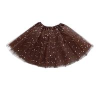 NSICBMNO Brown Tutu Skirts for Women - Mesh, Layered, Sequin, Mini, Tulle, Elasticated Waist, Pleated, A Line, Dance, Ballet, Party, Sparkly Skirt