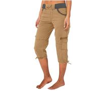 NSICBMNO Cargo Trousers Women Capri Pants with Pockets Ladies 3/4 Length Trousers Summer Casual High Waisted Drawstring Sweatpants Cropped Work Plus Size